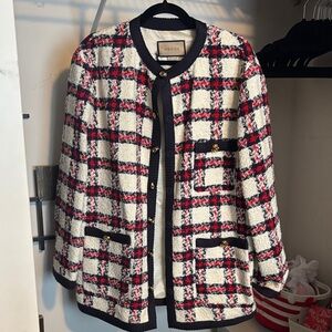 Gucci Women's Checkered Blazer - Red, Navy ,White